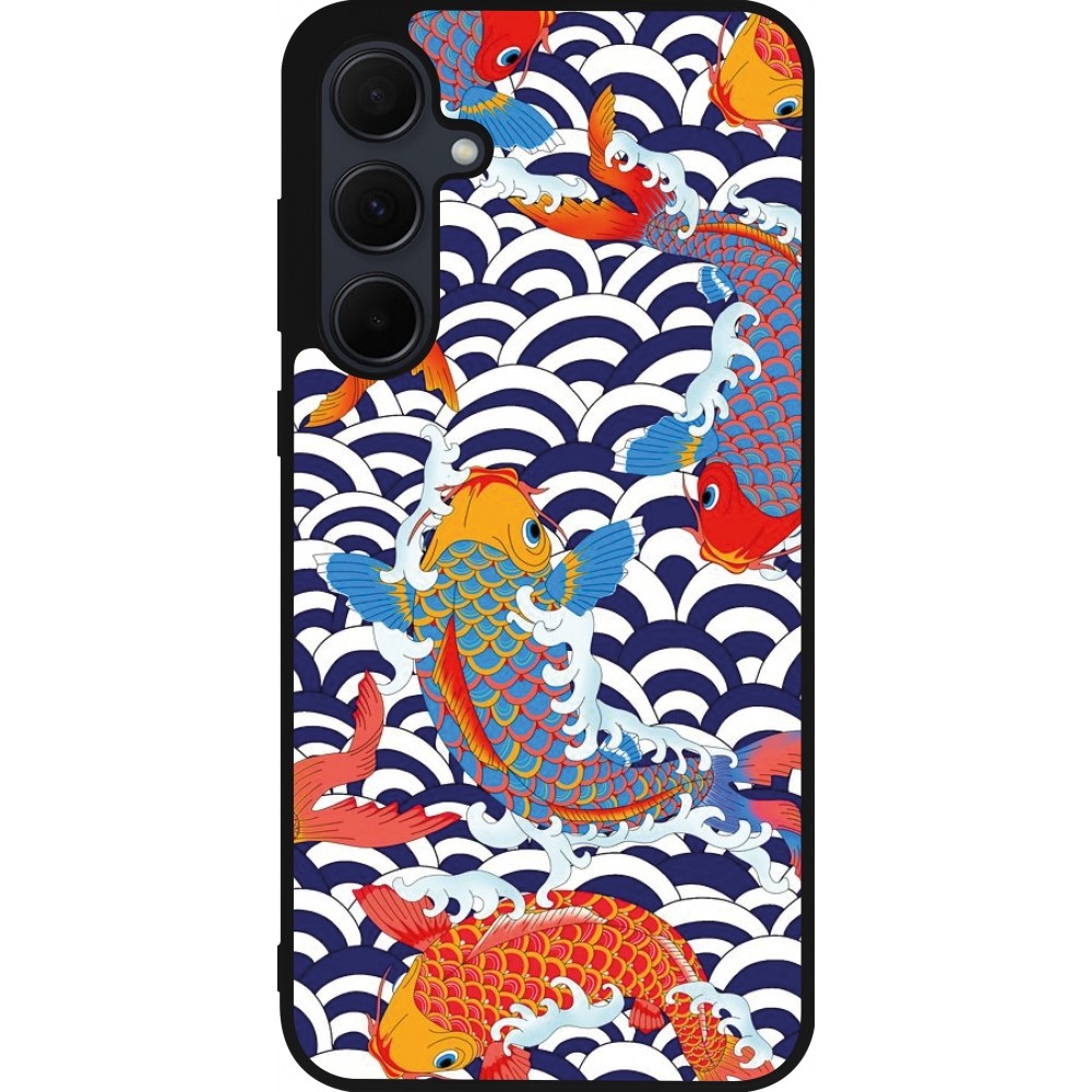 Samsung Galaxy A35 5G Case Hülle - Silikon schwarz Easter 2023 japanese fish