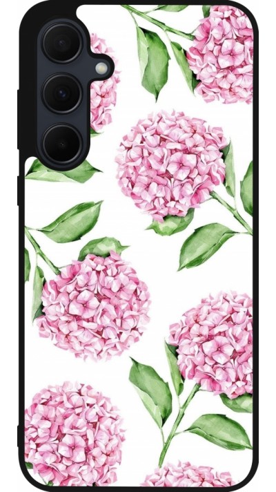 Samsung Galaxy A35 5G Case Hülle - Silikon schwarz Easter 2024 pink flowers