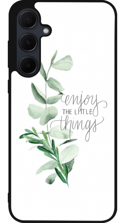 Samsung Galaxy A35 5G Case Hülle - Silikon schwarz Enjoy the little things