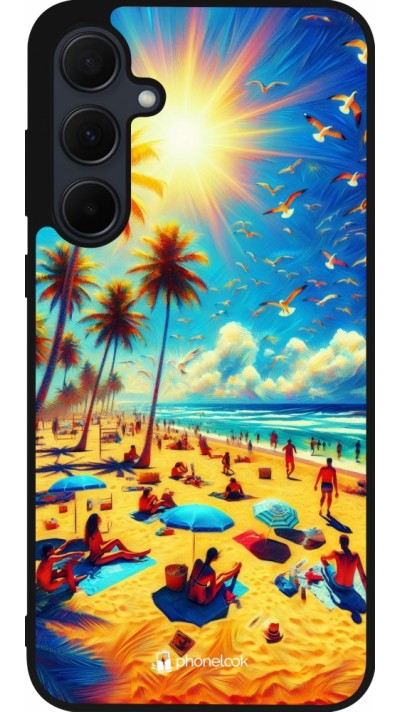 Samsung Galaxy A35 5G Case Hülle - Silikon schwarz Sommer Paradies Farbe