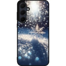 Samsung Galaxy A35 5G Case Hülle - Silikon schwarz Schneeflocke Solar Glanz