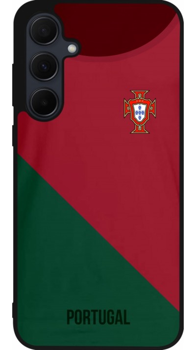 Samsung Galaxy A35 5G Case Hülle - Silikon schwarz Fussballtrikot Portugal2022