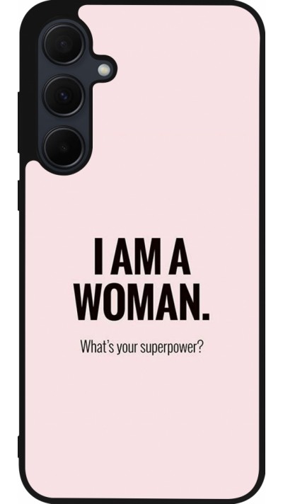 Samsung Galaxy A35 5G Case Hülle - Silikon schwarz I am a woman