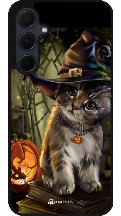 Samsung Galaxy A35 5G Case Hülle - Silikon schwarz Halloween 21 Witch cat