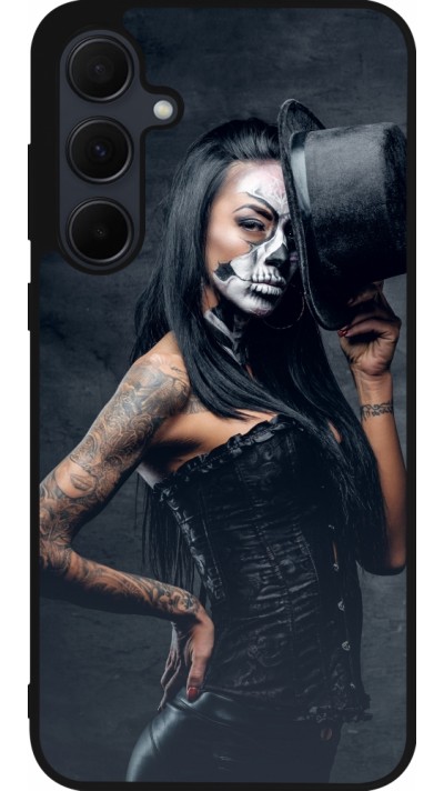 Samsung Galaxy A35 5G Case Hülle - Silikon schwarz Halloween 22 Tattooed Girl