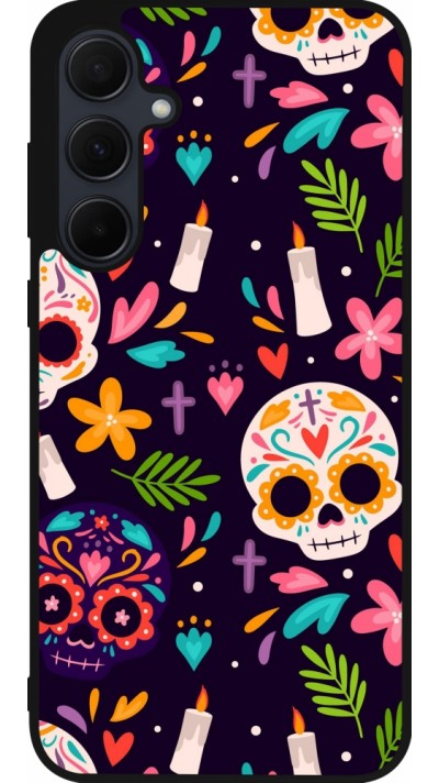 Samsung Galaxy A35 5G Case Hülle - Silikon schwarz Halloween 2023 mexican style