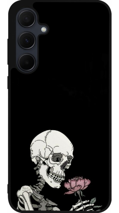 Samsung Galaxy A35 5G Case Hülle - Silikon schwarz Halloween 2023 rose and skeleton