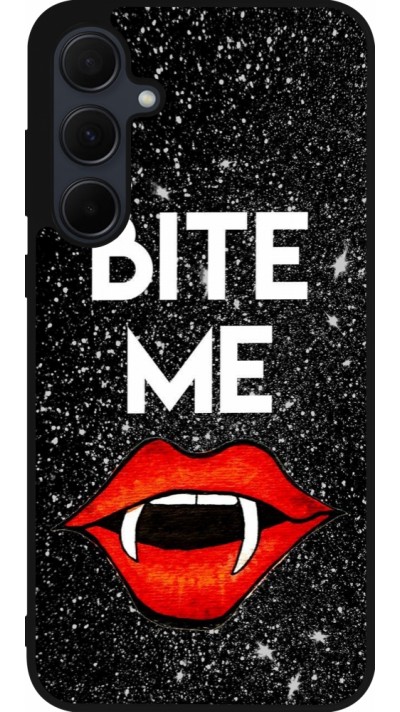 Samsung Galaxy A35 5G Case Hülle - Silikon schwarz Halloween 2024 bite me