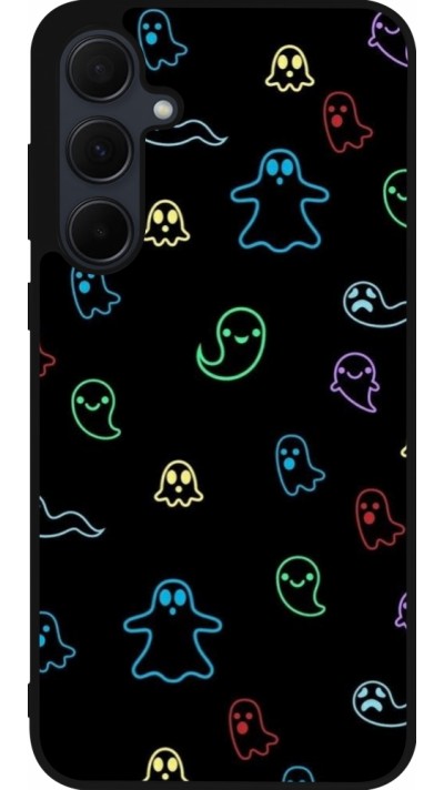 Samsung Galaxy A35 5G Case Hülle - Silikon schwarz Halloween 2024 colorful ghosts