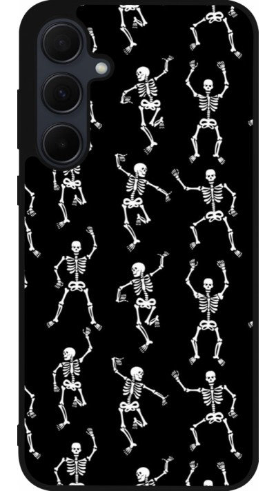 Samsung Galaxy A35 5G Case Hülle - Silikon schwarz Halloween 2024 dancing skeleton