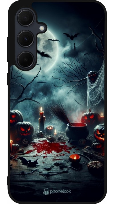 Samsung Galaxy A35 5G Case Hülle - Silikon schwarz Halloween 2024 Dunkler Mond