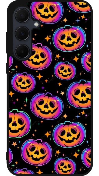 Samsung Galaxy A35 5G Case Hülle - Silikon schwarz Halloween 2024 rainbow pumpkins