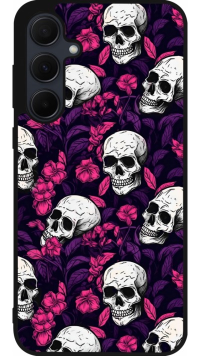 Samsung Galaxy A35 5G Case Hülle - Silikon schwarz Halloween 2024 romantic skulls