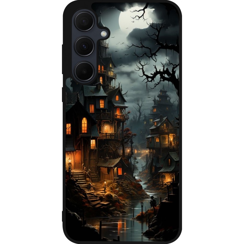 Samsung Galaxy A35 5G Case Hülle - Silikon schwarz Halloween 2024 scary town