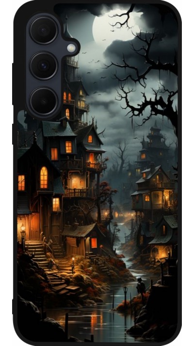 Samsung Galaxy A35 5G Case Hülle - Silikon schwarz Halloween 2024 scary town