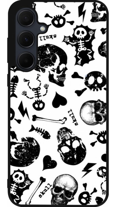 Samsung Galaxy A35 5G Case Hülle - Silikon schwarz Halloween 2024 skeleton mix