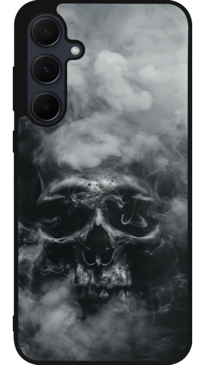 Samsung Galaxy A35 5G Case Hülle - Silikon schwarz Halloween 2024 smoky skull