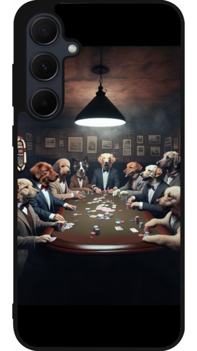 Samsung Galaxy A35 5G Case Hülle - Silikon schwarz Die Pokerhunde