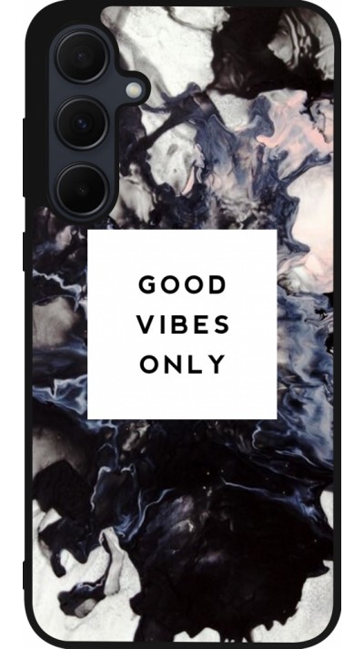 Samsung Galaxy A35 5G Case Hülle - Silikon schwarz Marble Good Vibes Only