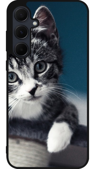 Samsung Galaxy A35 5G Case Hülle - Silikon schwarz Meow 23