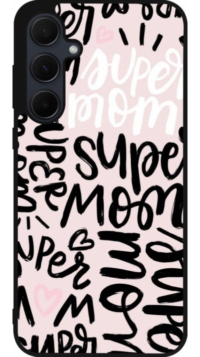 Samsung Galaxy A35 5G Case Hülle - Silikon schwarz Mom 2024 Super mom