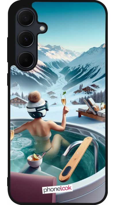 Samsung Galaxy A35 5G Case Hülle - Silikon schwarz Berg Glamour Whirlpool