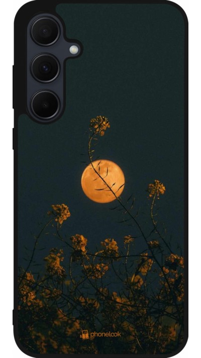 Samsung Galaxy A35 5G Case Hülle - Silikon schwarz Moon Flowers