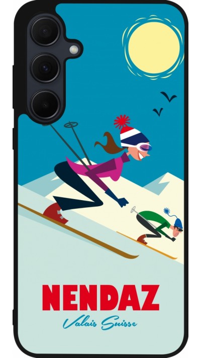 Coque Samsung Galaxy A35 5G - Silicone rigide noir Nendaz Ski Downhill