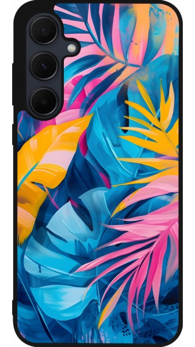 Coque Samsung Galaxy A35 5G - Silicone rigide noir Palms Blue