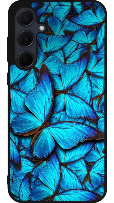 Samsung Galaxy A35 5G Case Hülle - Silikon schwarz Papillon bleu