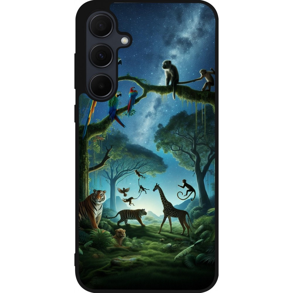 Samsung Galaxy A35 5G Case Hülle - Silikon schwarz Paradies der exotischen Tiere