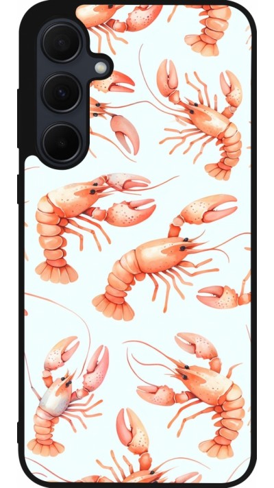 Coque Samsung Galaxy A35 5G - Silicone rigide noir Pattern de homards pastels