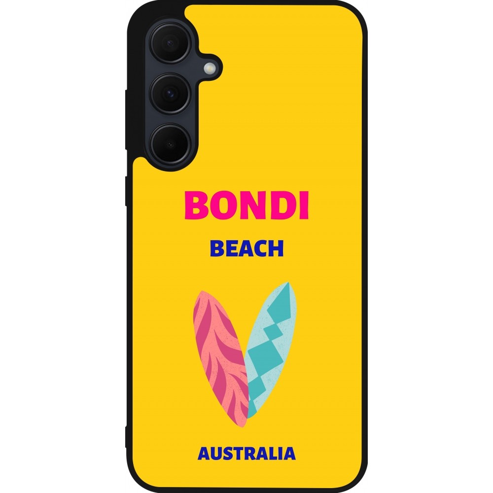 Samsung Galaxy A35 5G Case Hülle - Silikon schwarz Pop Summer Destination Bondi