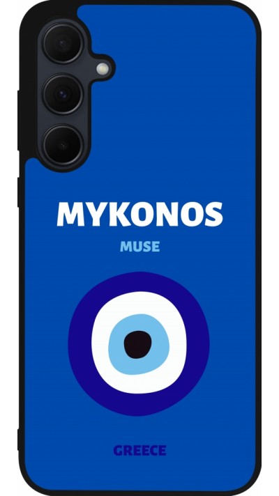 Samsung Galaxy A35 5G Case Hülle - Silikon schwarz Pop Summer Destination Mykonos