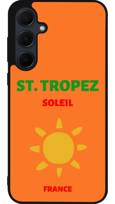 Samsung Galaxy A35 5G Case Hülle - Silikon schwarz Pop Summer Destination St-Tropez