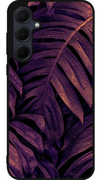 Coque Samsung Galaxy A35 5G - Silicone rigide noir Purple Light Leaves