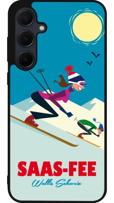 Samsung Galaxy A35 5G Case Hülle - Silikon schwarz Saas-Fee Ski Downhill