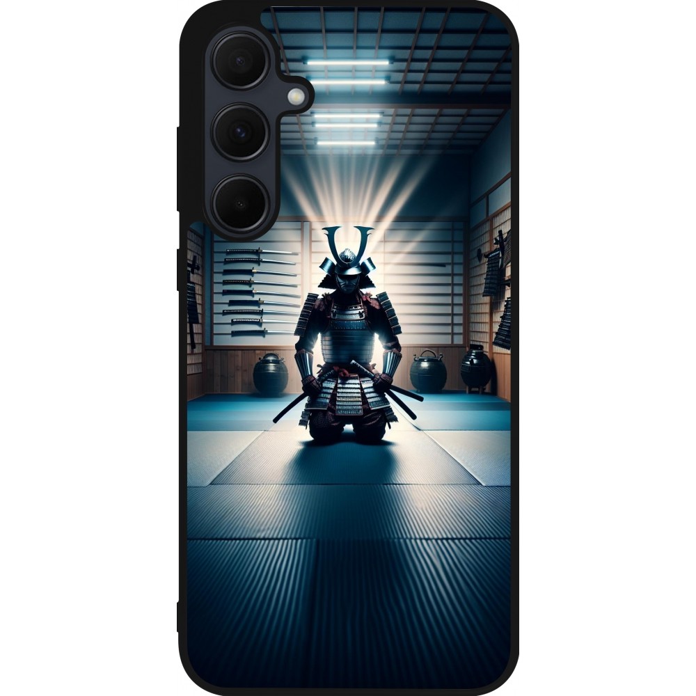 Coque Samsung Galaxy A35 5G - Silicone rigide noir Samouraï en prière