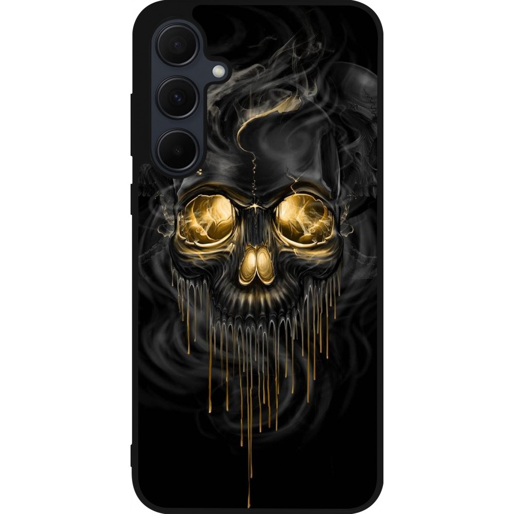 Samsung Galaxy A35 5G Case Hülle - Silikon schwarz Skull 02