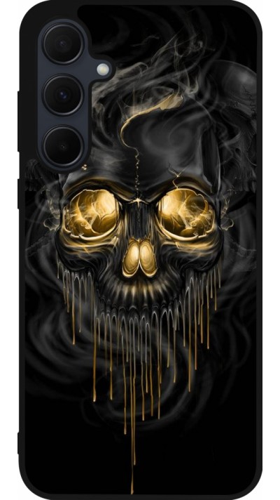 Coque Samsung Galaxy A35 5G - Silicone rigide noir Skull 02