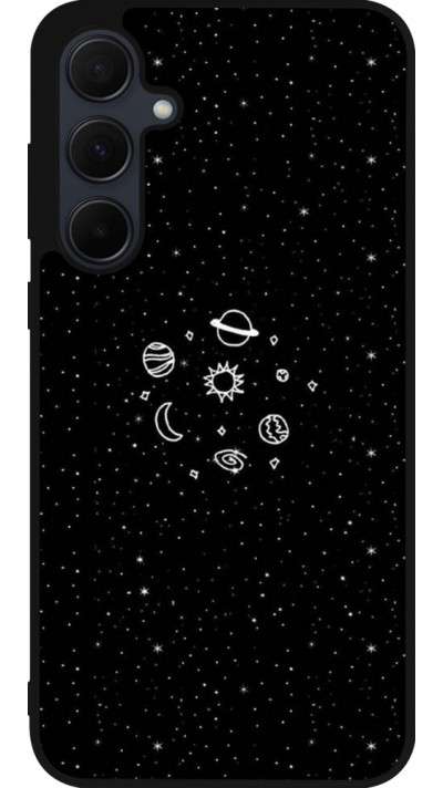 Coque Samsung Galaxy A35 5G - Silicone rigide noir Space Doodle