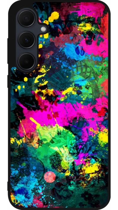 Samsung Galaxy A35 5G Case Hülle - Silikon schwarz Splash paint