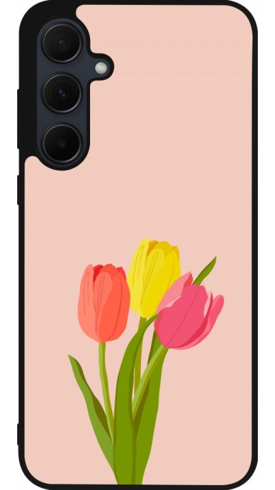 Samsung Galaxy A35 5G Case Hülle - Silikon schwarz Spring 23 tulip trio