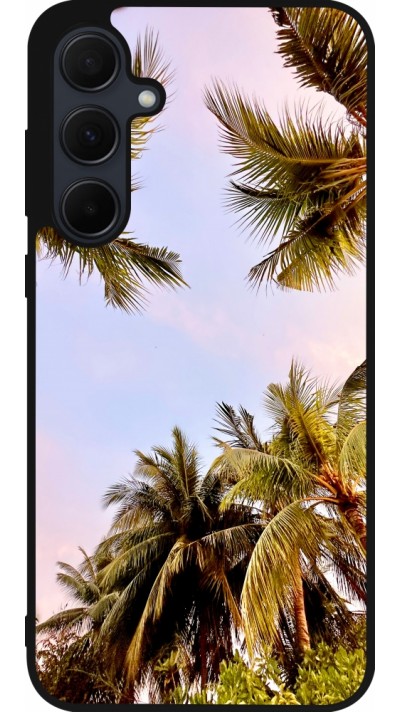 Coque Samsung Galaxy A35 5G - Silicone rigide noir Summer 2023 palm tree vibe