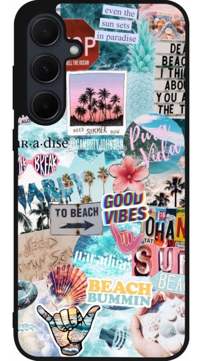 Coque Samsung Galaxy A35 5G - Silicone rigide noir Summer 20 collage