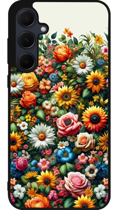 Coque Samsung Galaxy A35 5G - Silicone rigide noir Summer Floral Pattern