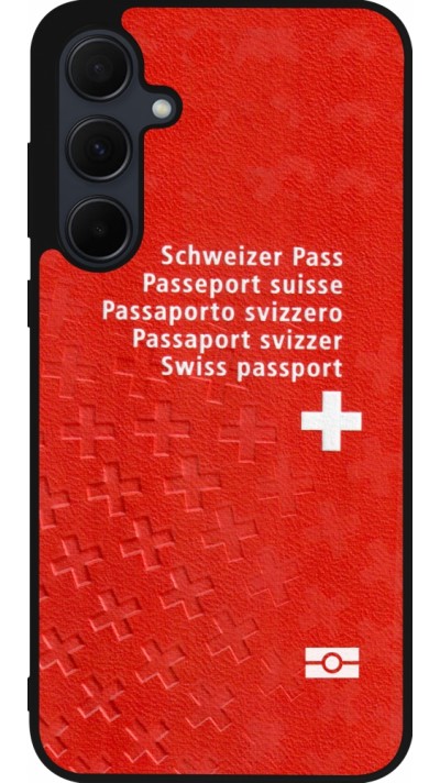 Coque Samsung Galaxy A35 5G - Silicone rigide noir Swiss Passport