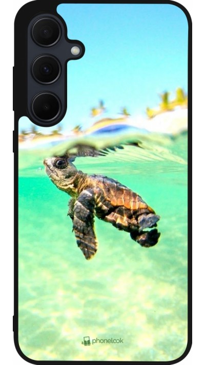 Coque Samsung Galaxy A35 5G - Silicone rigide noir Turtle Underwater