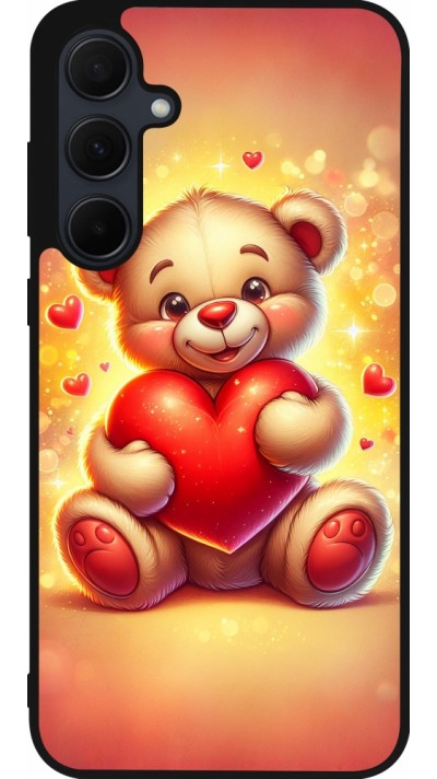 Coque Samsung Galaxy A35 5G - Silicone rigide noir Valentine 2024 Teddy love