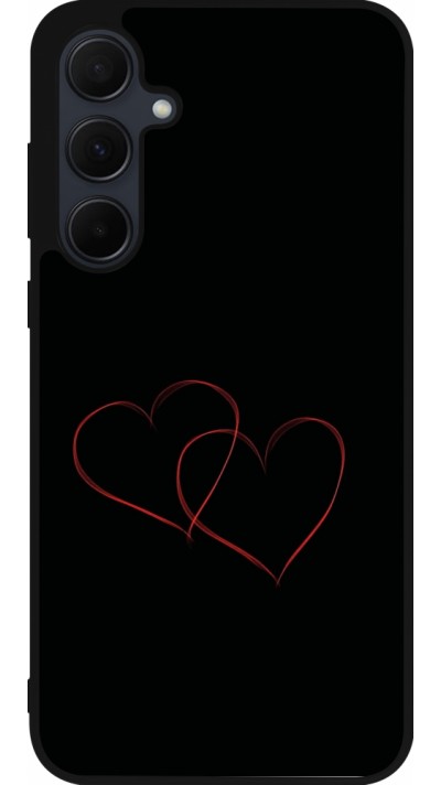 Coque Samsung Galaxy A35 5G - Silicone rigide noir Valentine 2023 attached heart